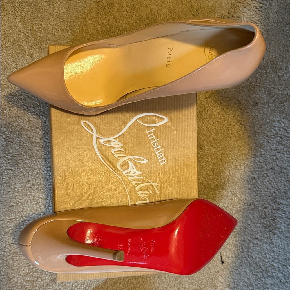 Christian Louboutin Beige Heels with Red Soles